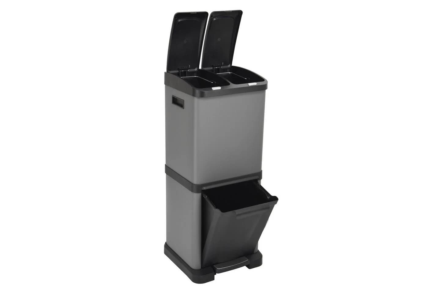 SVITA Mülltrennsystem 3XCombo Grau 32L mit Tretpedal - Bild 3