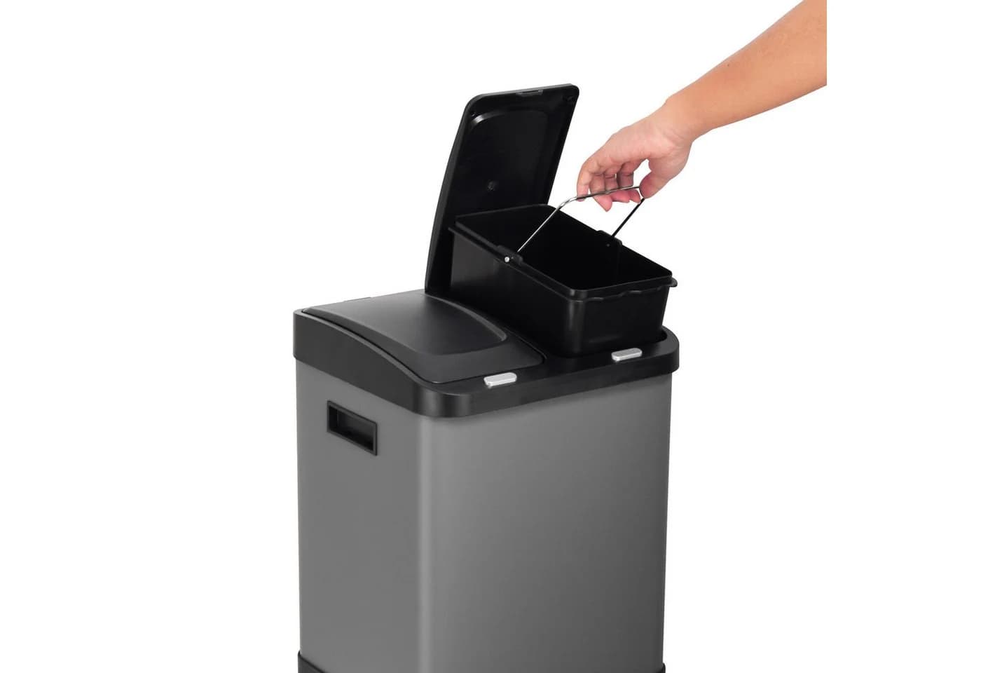 SVITA Mülltrennsystem 3XCombo Grau 32L mit Tretpedal - Bild 4