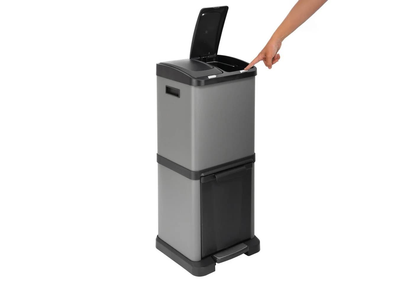 SVITA Mülltrennsystem 3XCombo Grau 32L mit Tretpedal - Bild 5