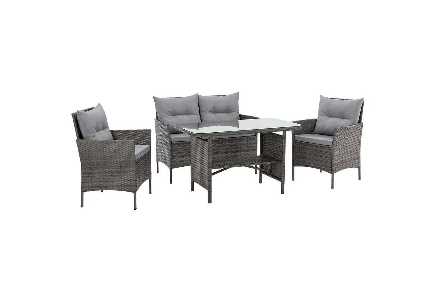 SVITA Garten-Essgruppe DALLAS Polyrattan Outdoor-Set 4-teilig - Bild 2
