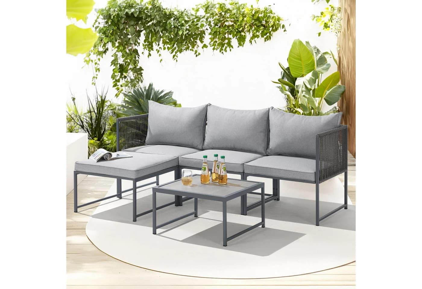SVITA Gartenlounge-Set DETROIT Modulares Gartenmöbel-Set