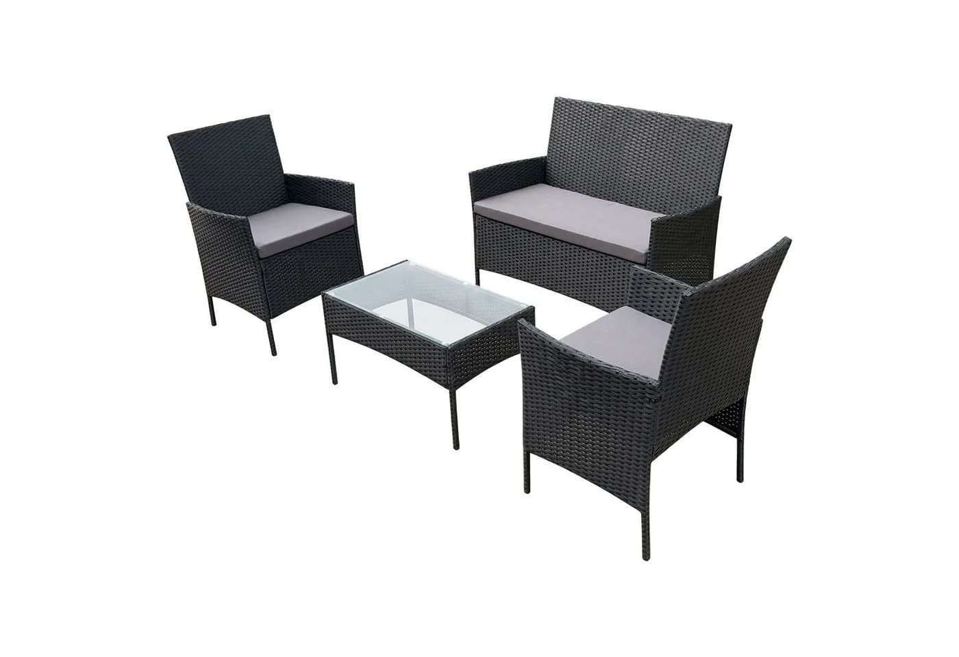 SVITA Sitzgruppe BROOKLYN 4-tlg. Gartenlounge Beige Polyrattan - Bild 4