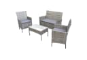 SVITA Sitzgruppe BROOKLYN 4-tlg. Grau Polyrattan mit Glasplatte Bild 2