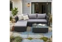 SVITA Loungeset QUEENS 5-tlg. Gartenlounge Grau Schwarz Polyrattan Bild 3