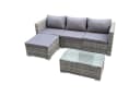 SVITA Loungeset QUEENS 5-tlg. Grau Poly Rattan mit Tisch Bild 2