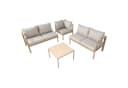 SVITA Gartenlounge-Set MISSOURI 4-tlg. Beige Verzinkter Stahl mit Glasplatte Bild 4