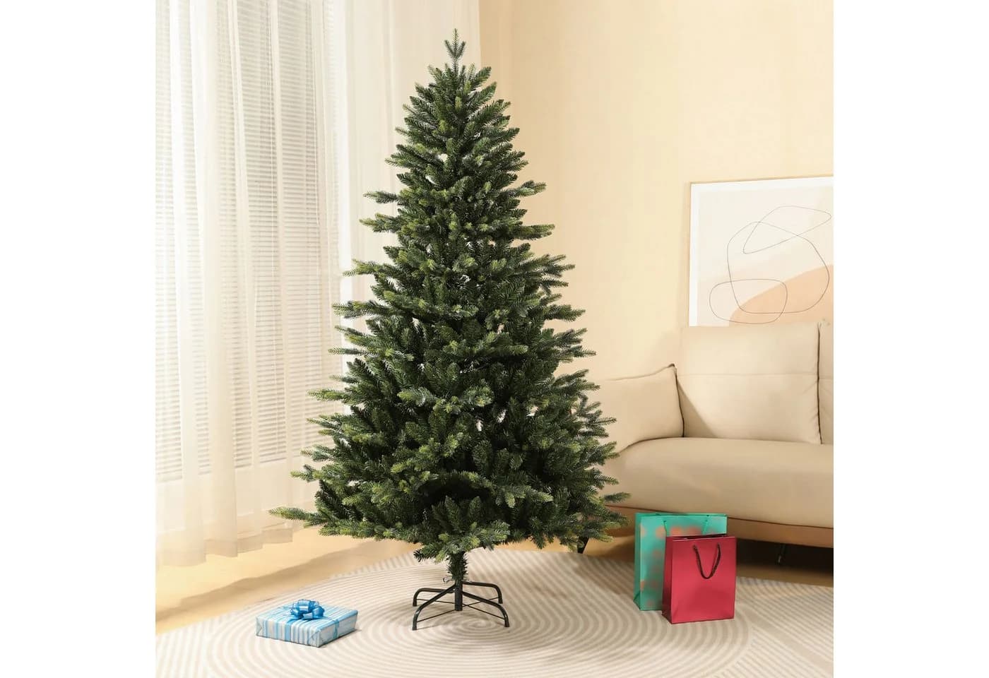 SVITA Künstlicher Weihnachtsbaum Nordmanntanne 210 cm Grün