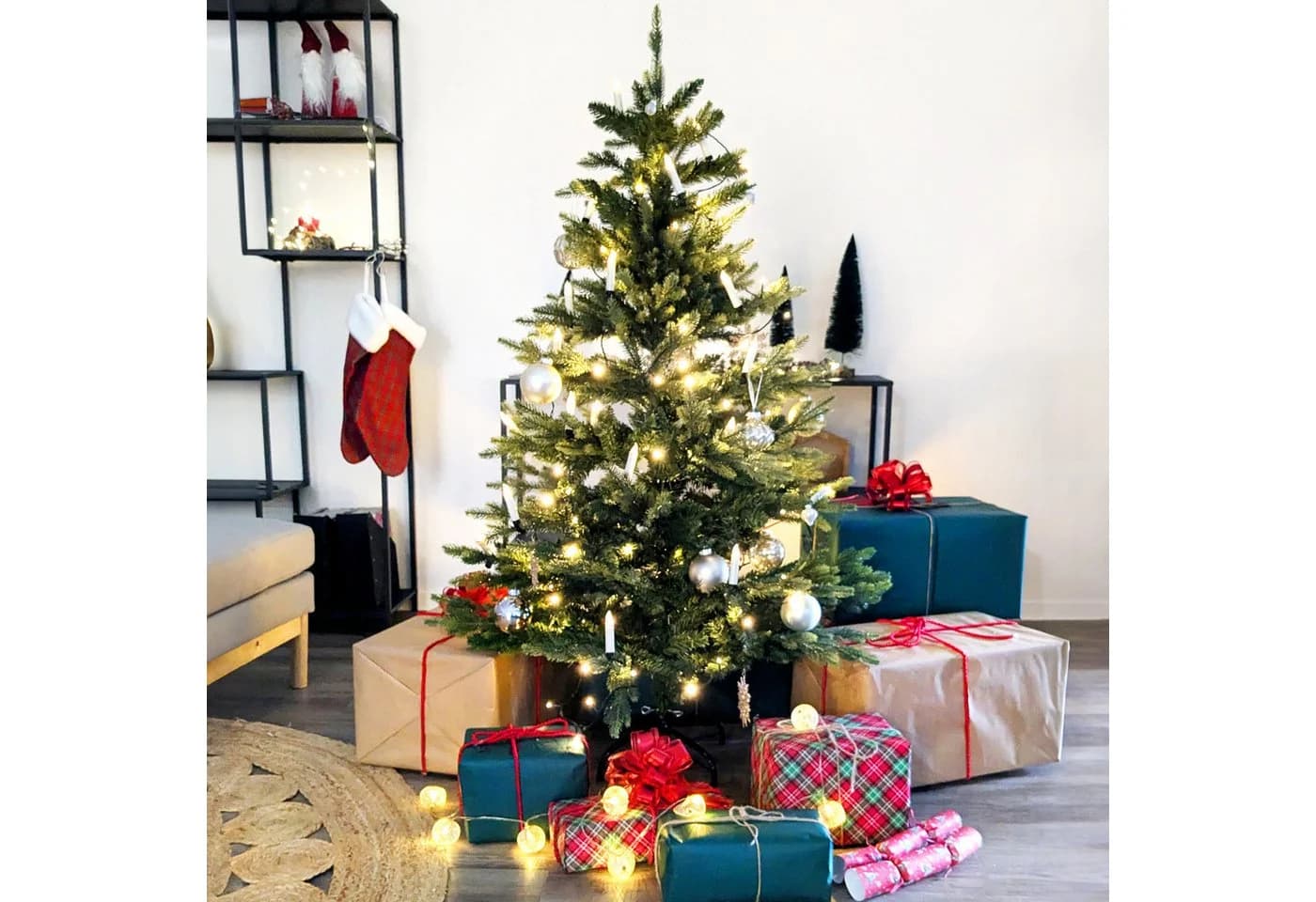 SVITA Künstlicher Weihnachtsbaum Nordmanntanne 210 cm Grün - Bild 4