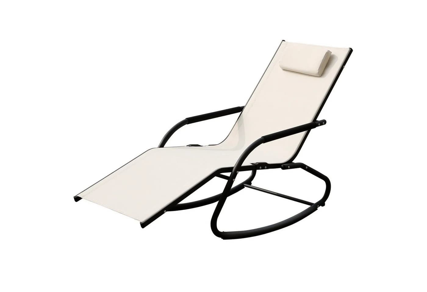 SVITA Schaukelstuhl FJON Schaukelliege Beige Aluminium - Bild 2