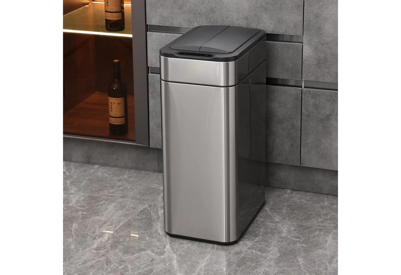 SVITA SE60L Sensormülleimer Edelstahl Silber 60L