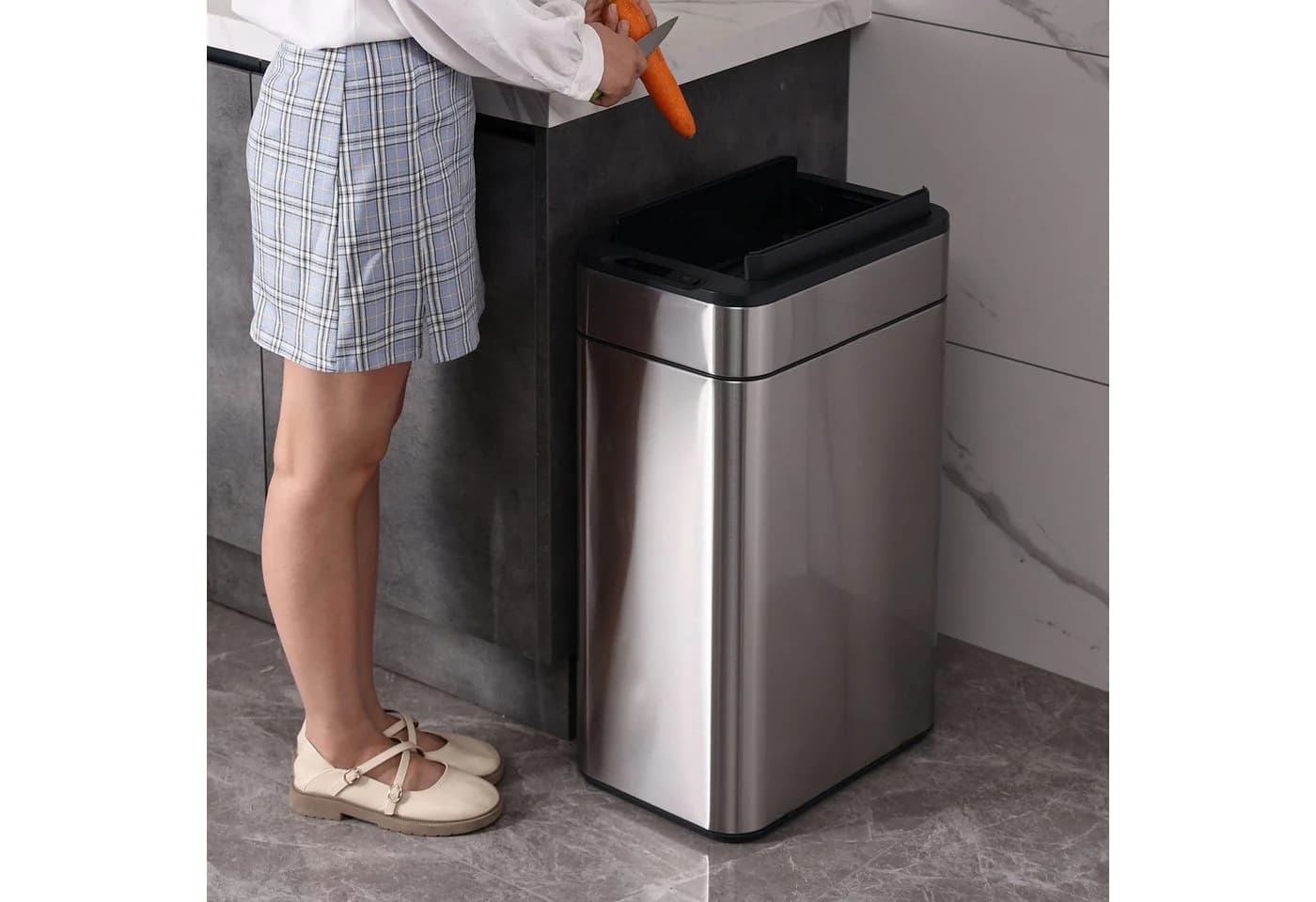 SVITA SE60L Sensormülleimer Edelstahl Silber 60L - Bild 4