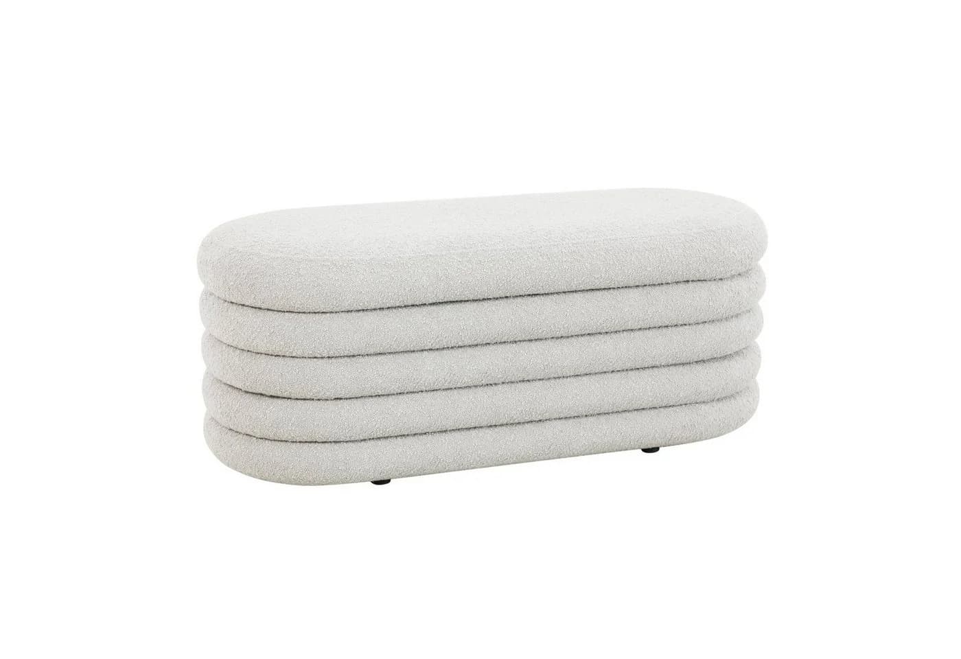 SVITA Sitzbank BLOSSOM XL Weiß Boucle mit Stauraum - Bild 2