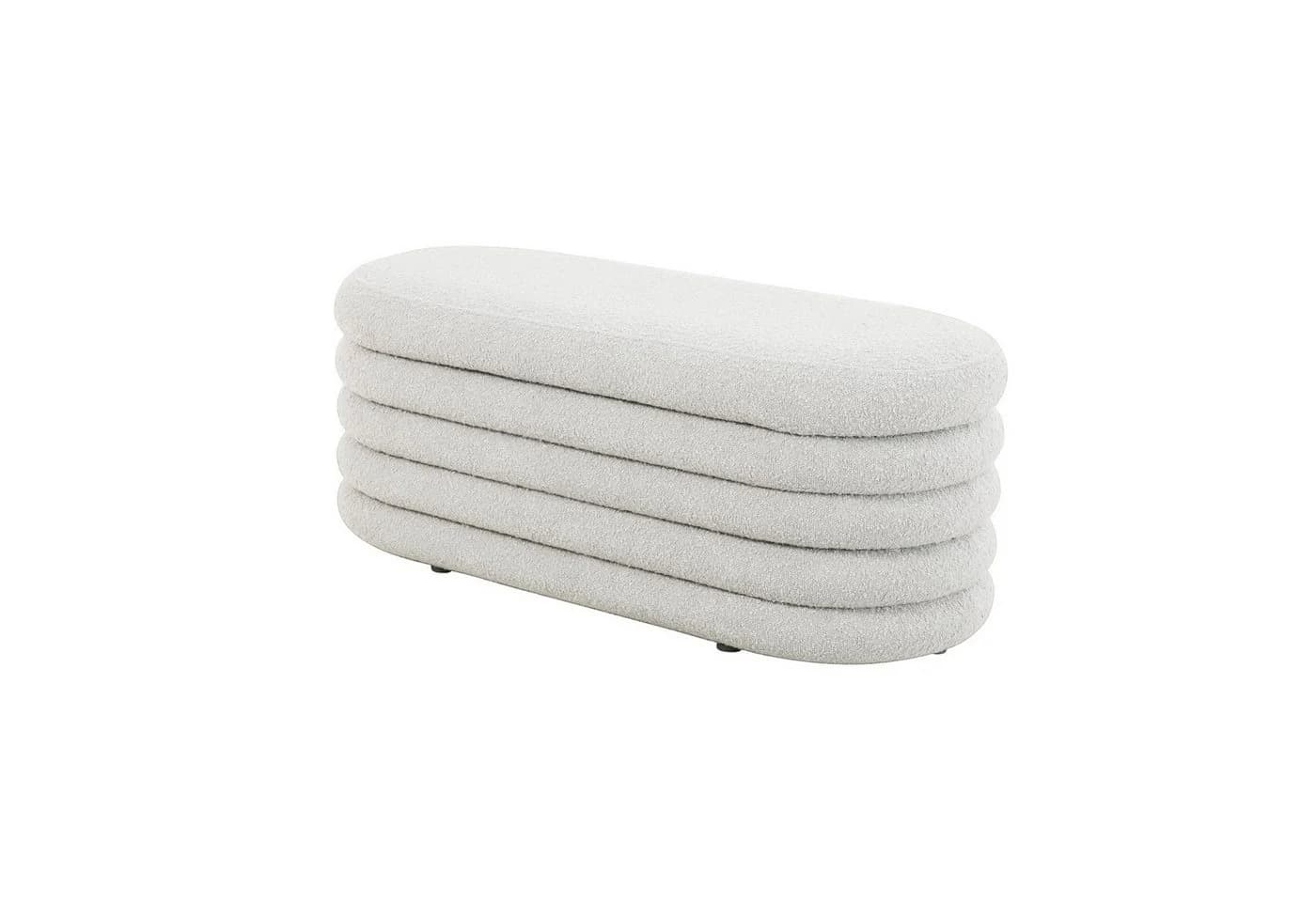 SVITA Sitzbank BLOSSOM XL Weiß Boucle mit Stauraum - Bild 3