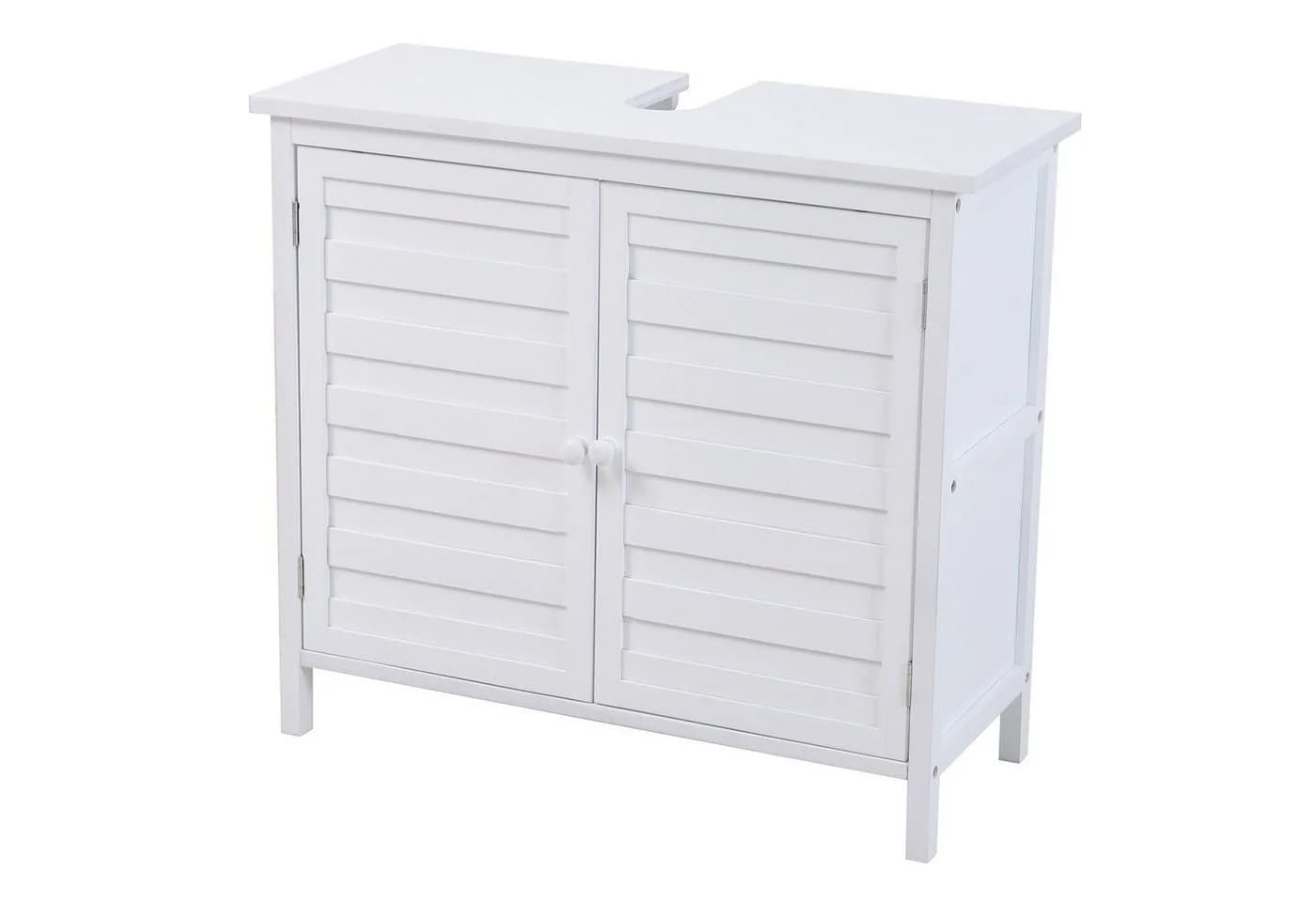 SVITA Waschbeckenunterschrank Bambus Weiß - Bild 2