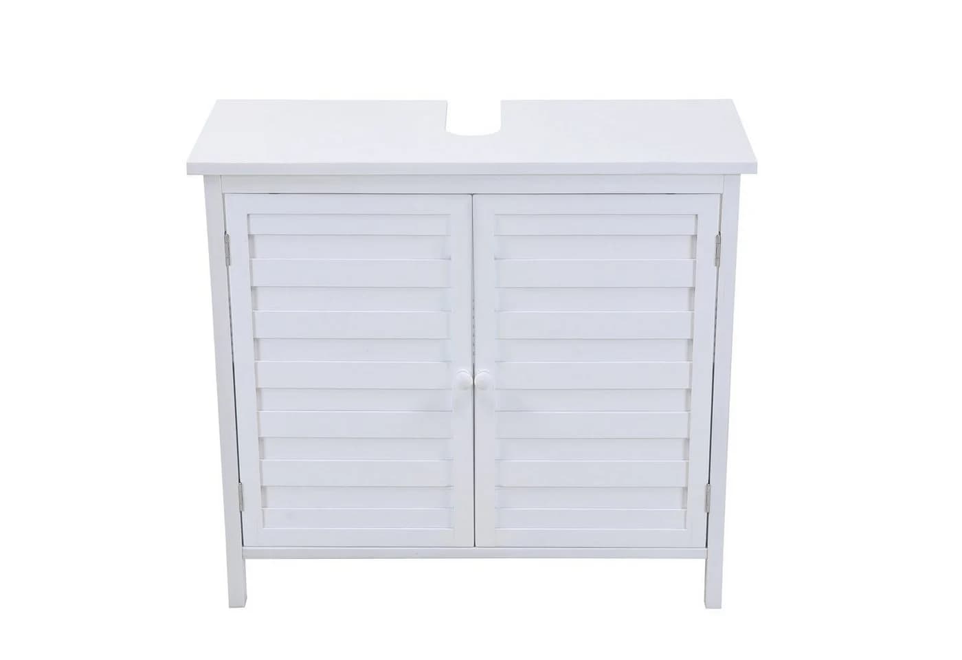 SVITA Waschbeckenunterschrank Bambus Weiß - Bild 3