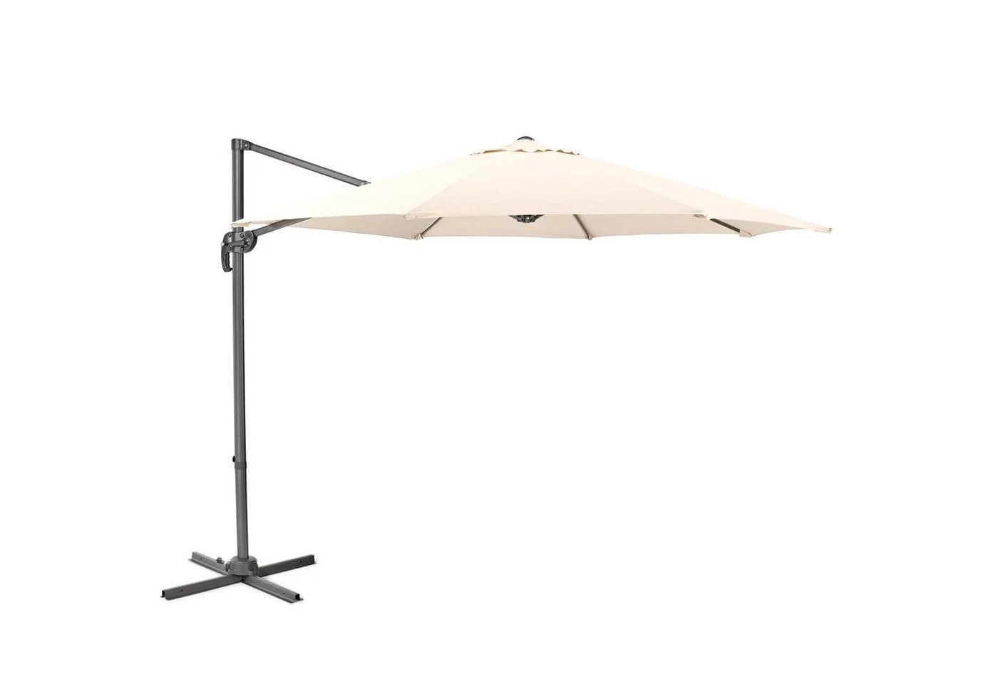 SVITA Sonnenschirm Ampelschirm 3m Beige mit Ständer und Abdeckhaube - Bild 3