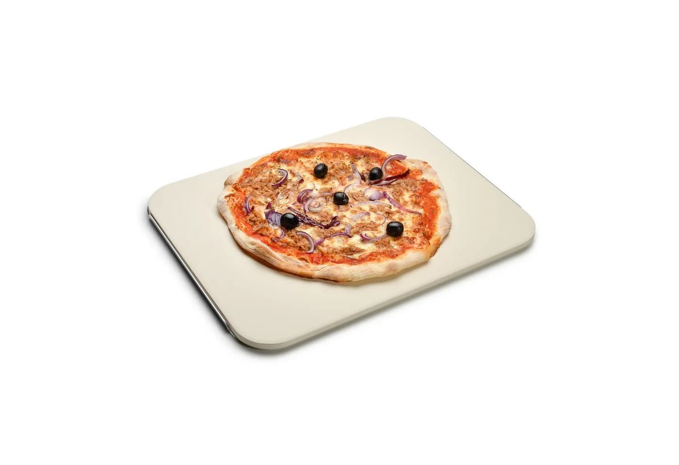 TAINO Pizzastein Cordierit mit Servierblech Aluminium