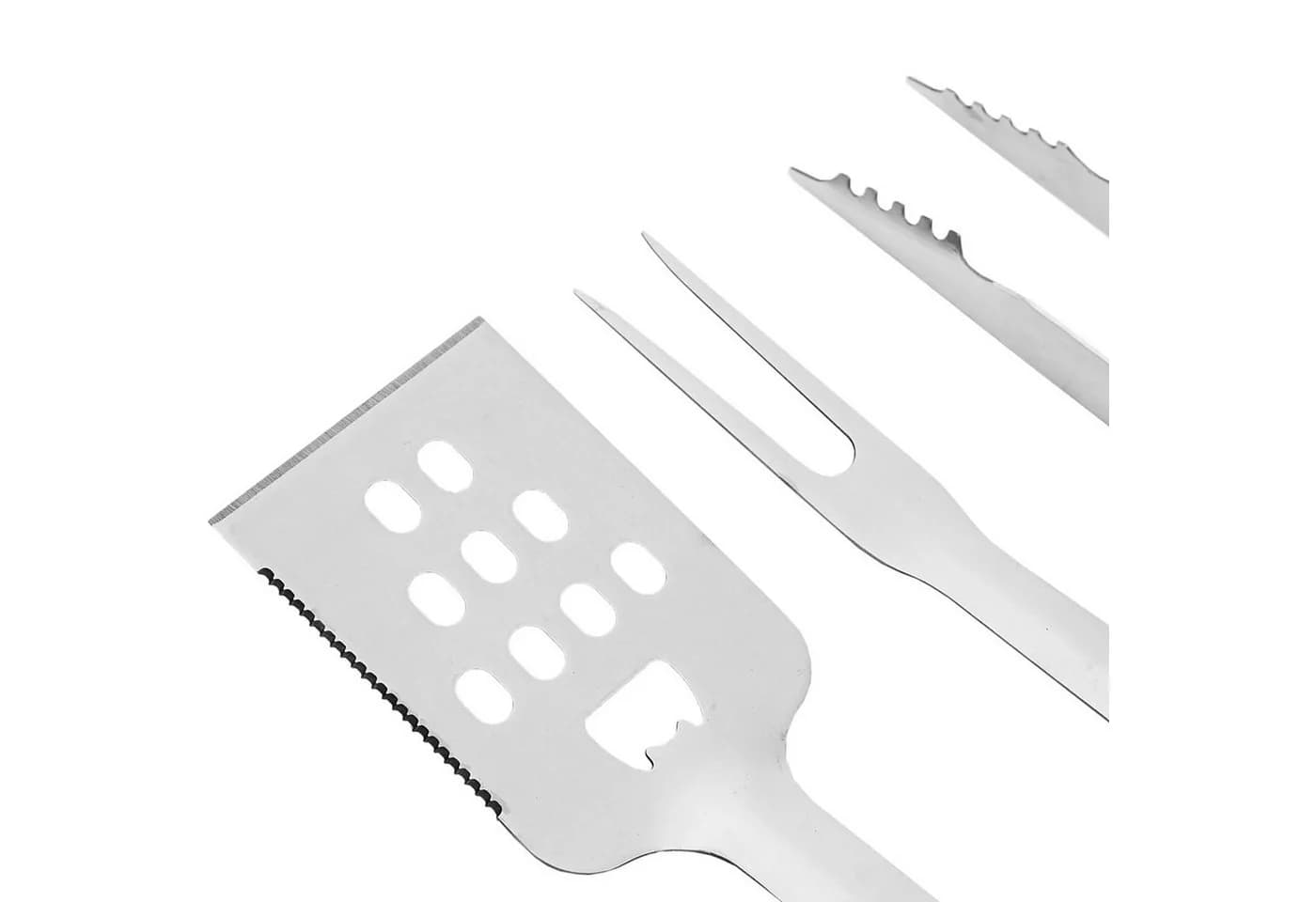 TAINO Grillbesteck-Set 4-tlg. Edelstahl mit Silikonpinsel & Flaschenöffner