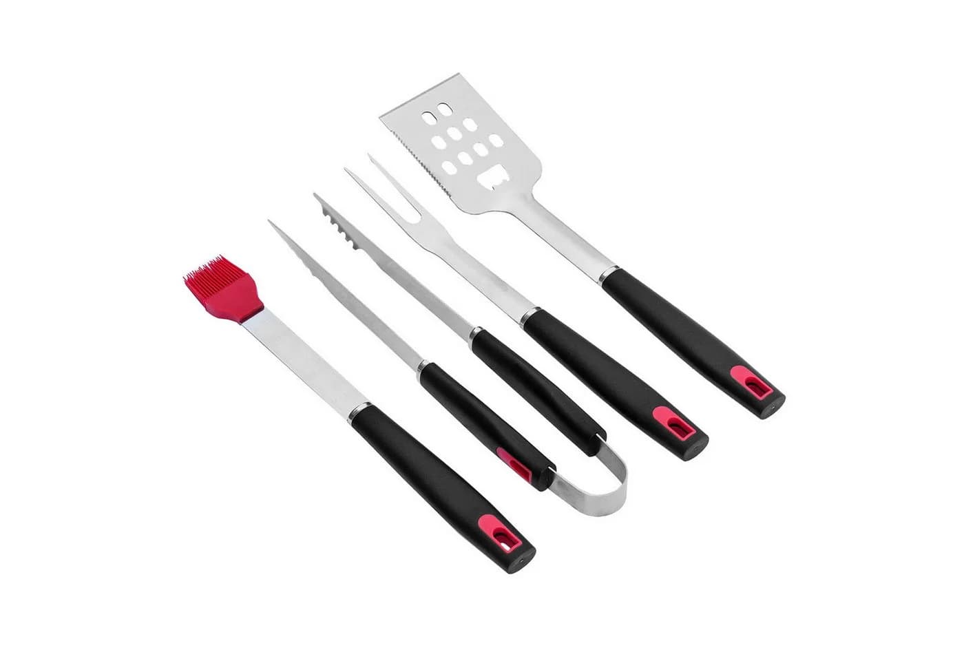 TAINO Grillbesteck-Set 4-tlg. Edelstahl mit Silikonpinsel & Flaschenöffner - Bild 4