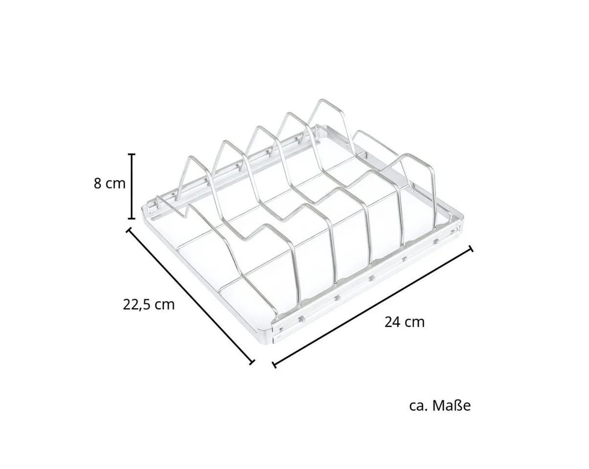 TAINO Sparerib-Halter Edelstahl Grillzubehör 5-fach Halterung - Bild 5