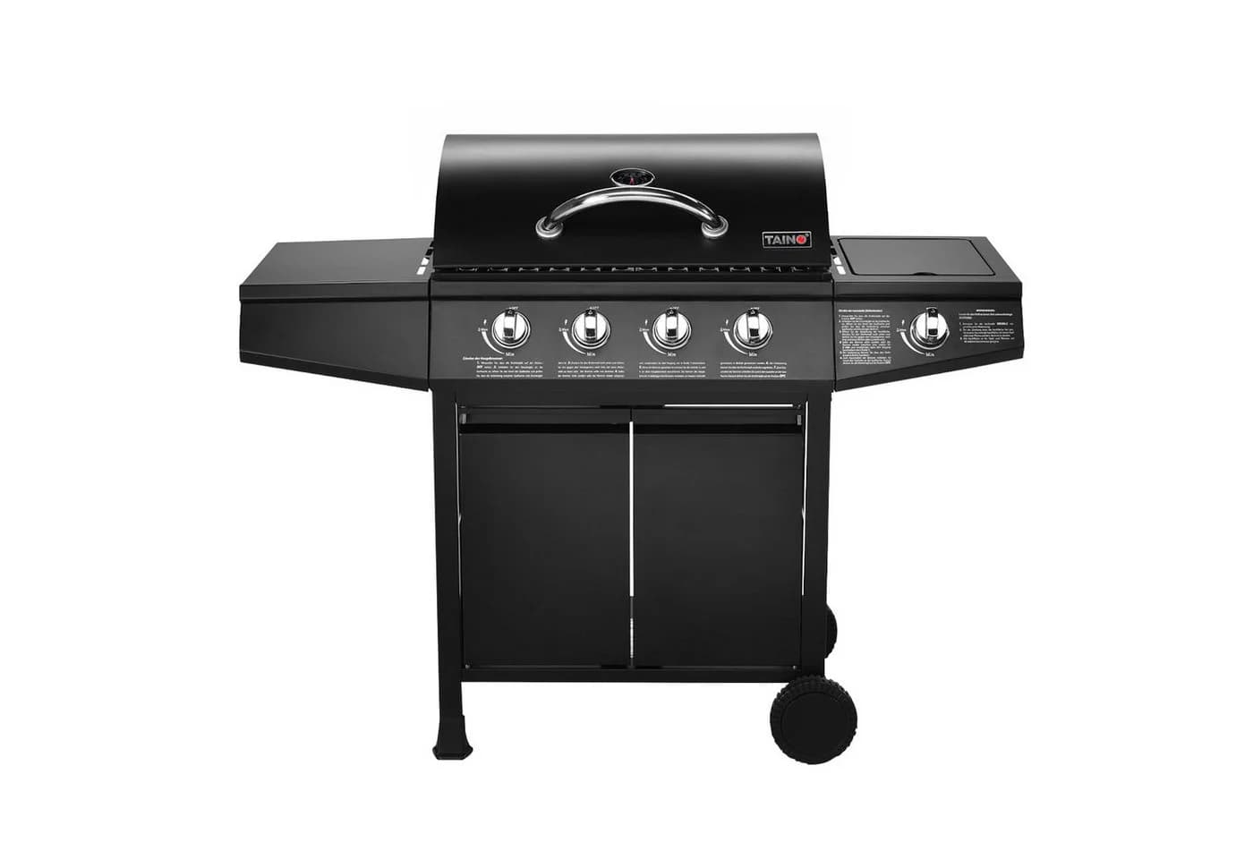 Taino Gasgrill BASIC 4+1 Schwarz mit Piezozündung - Bild 3