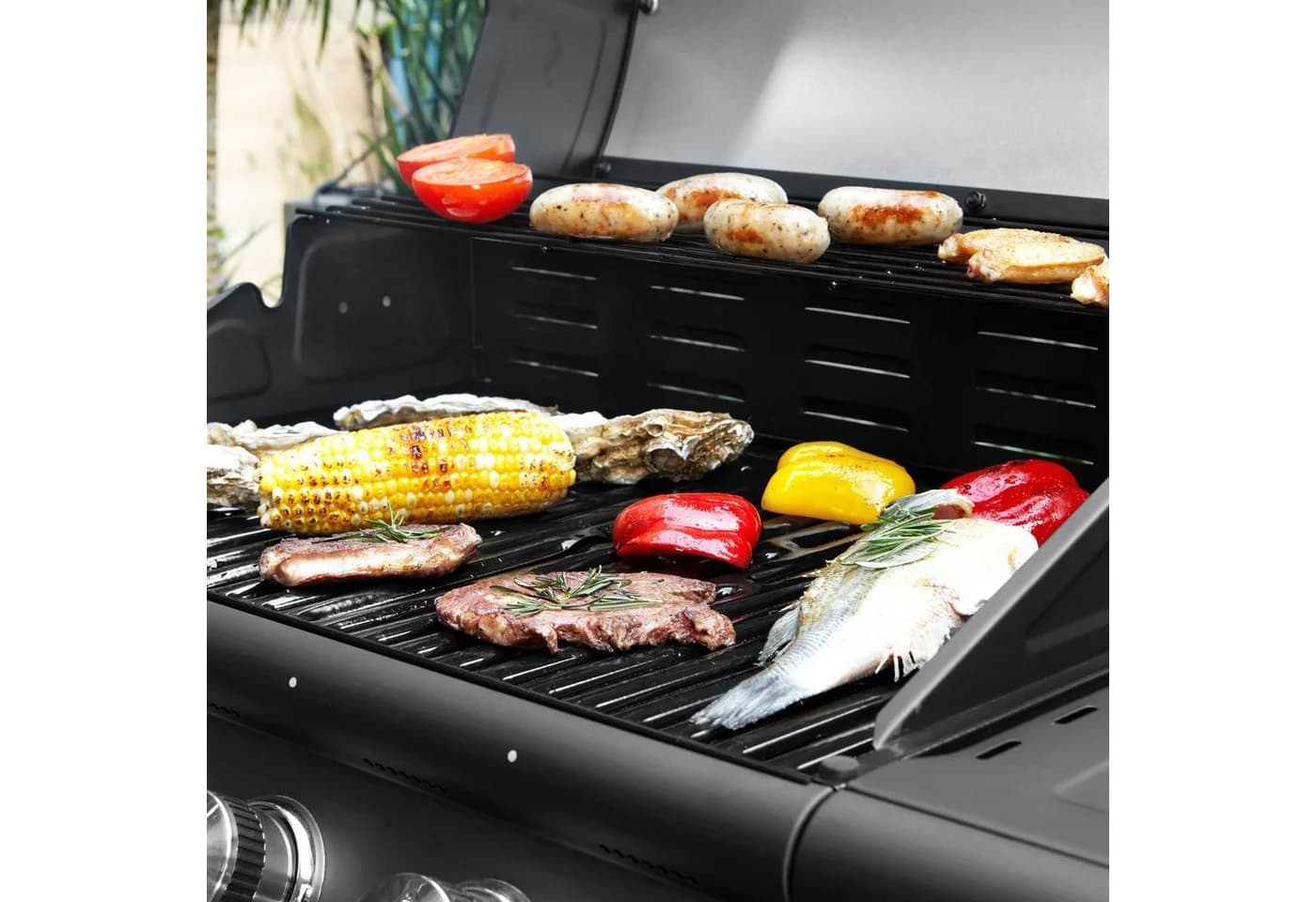 TAINO Gasgrill RED 4+1 mit Piezozündung und Seitenkocher - Bild 3