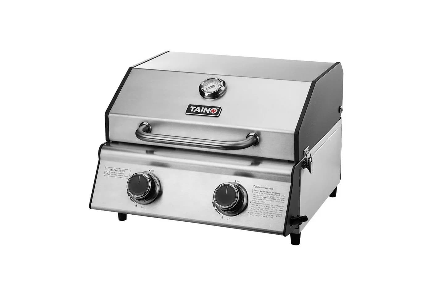 TAINO Gasgrill PLATINUM COMPACT Edelstahl Tischgrill mit Piezozündung - Bild 2