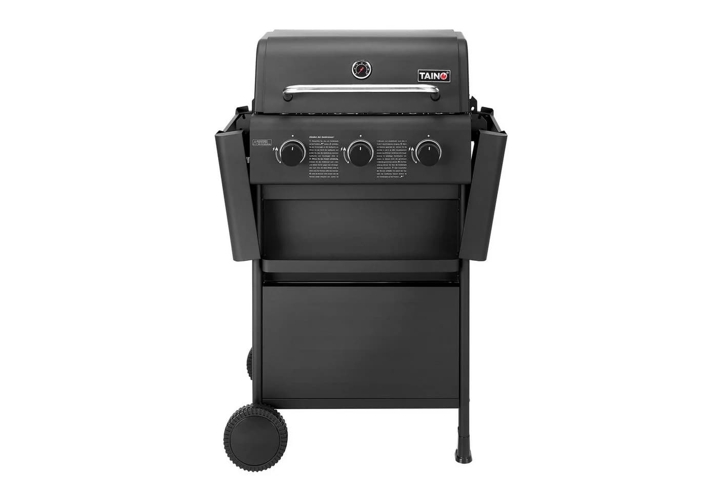 TAINO Gasgrill COMPACT 3+0 Schwarz mit 3 Edelstahl-Brennern - Bild 4