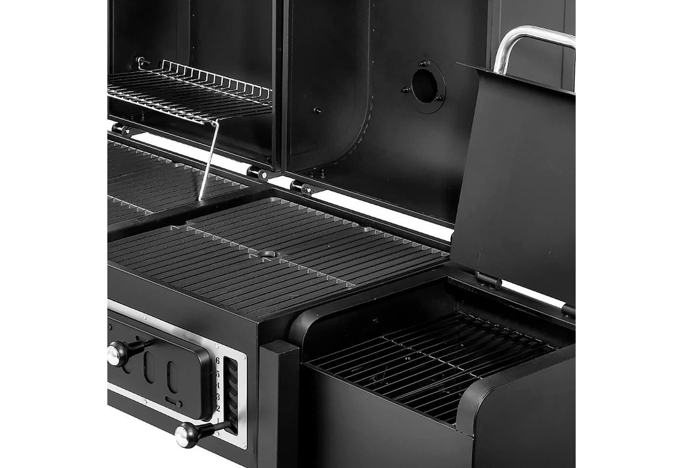 TAINO HERO DUO Gas- und Holzkohlegrill Schwarz 2-in-1 Smoker - Bild 4
