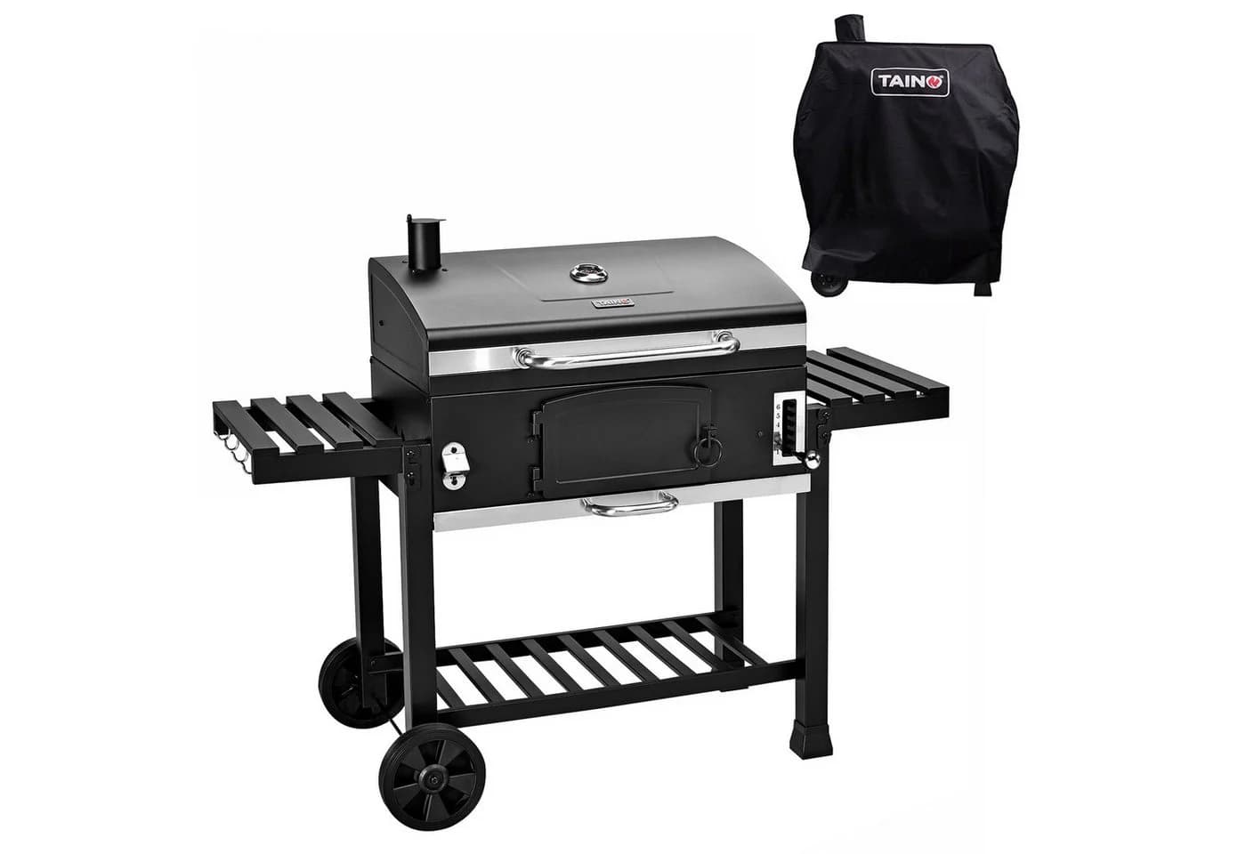 TAINO Holzkohlegrill HERO XXL mit Abdeckhaube und höhenverstellbarer Kohlewanne - Bild 2