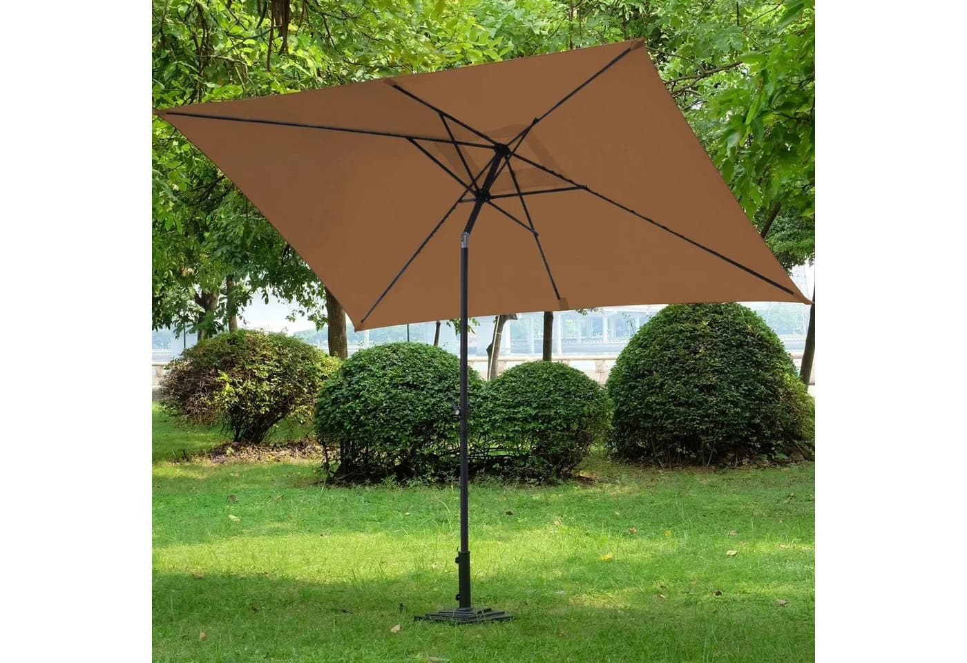 SVITA Sonnenschirm Set mit Ständer Taupe Kurbel neigbar