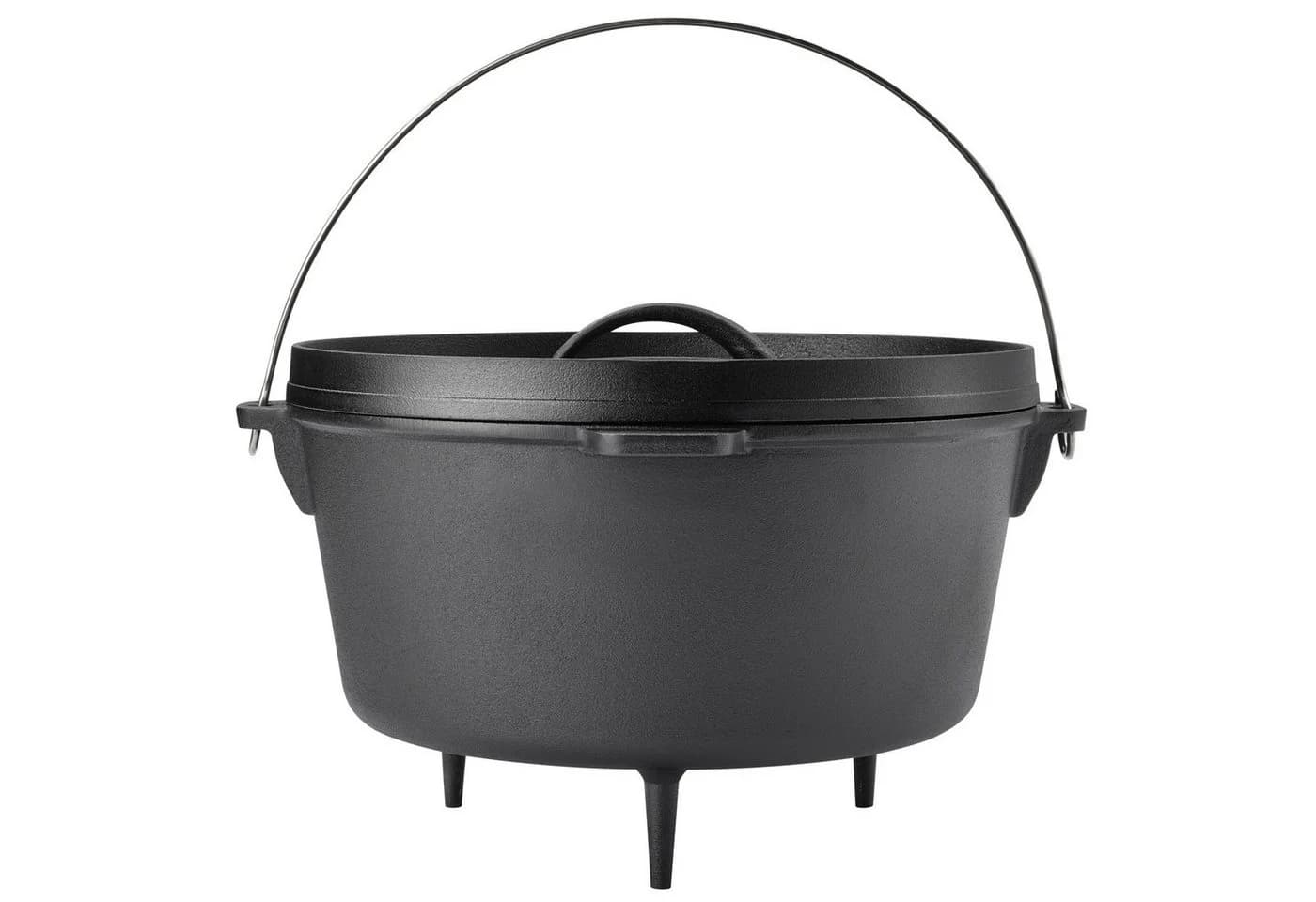 TAINO Dutch Oven 8L Gusseisen Feuertopf Schwarz mit Deckelheber - Bild 4