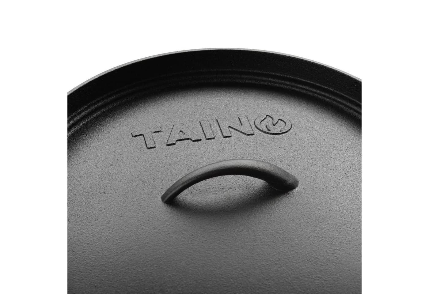 TAINO Dutch Oven 8L Gusseisen Feuertopf Schwarz mit Deckelheber - Bild 5