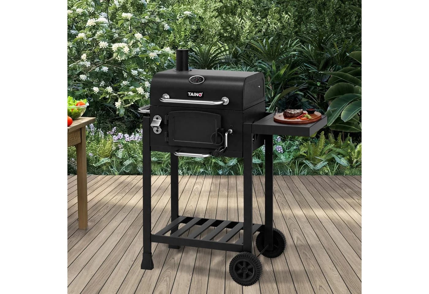 TAINO Kombigrill HERO Schwarz mit Abdeckhaube