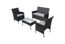SVITA Sitzgruppe BROOKLYN 4-teilig Schwarz Grau Polyrattan Bild 4