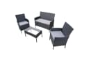 SVITA Sitzgruppe BROOKLYN 4-teilig Schwarz Grau Polyrattan Bild 5