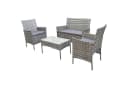 SVITA Sitzgruppe BROOKLYN 4-teilig Grau Polyrattan mit Kissen & Abdeckhaube Bild 4
