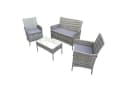 SVITA Sitzgruppe BROOKLYN 4-teilig Grau Polyrattan mit Kissen & Abdeckhaube Bild 5