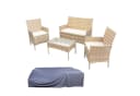 SVITA Sitzgruppe BROOKLYN 4-teilig Beige Polyrattan mit Kissen Bild 2