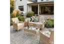 SVITA Sitzgruppe BROOKLYN 4-teilig Beige Polyrattan mit Kissen Bild 3