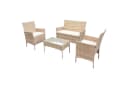 SVITA Sitzgruppe BROOKLYN 4-teilig Beige Polyrattan mit Kissen Bild 4