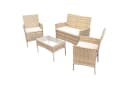 SVITA Sitzgruppe BROOKLYN 4-teilig Beige Polyrattan mit Kissen Bild 5
