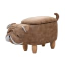 SVITA Sitzhocker Tierhocker mit Stauraum Mops-Motiv Braun Bild 3