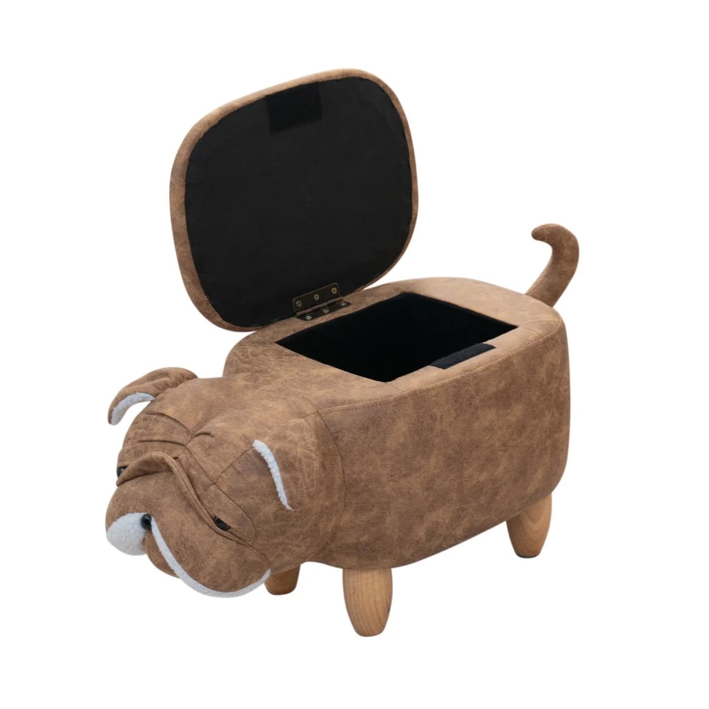 SVITA Sitzhocker Tierhocker mit Stauraum Mops-Motiv Braun - Bild 5