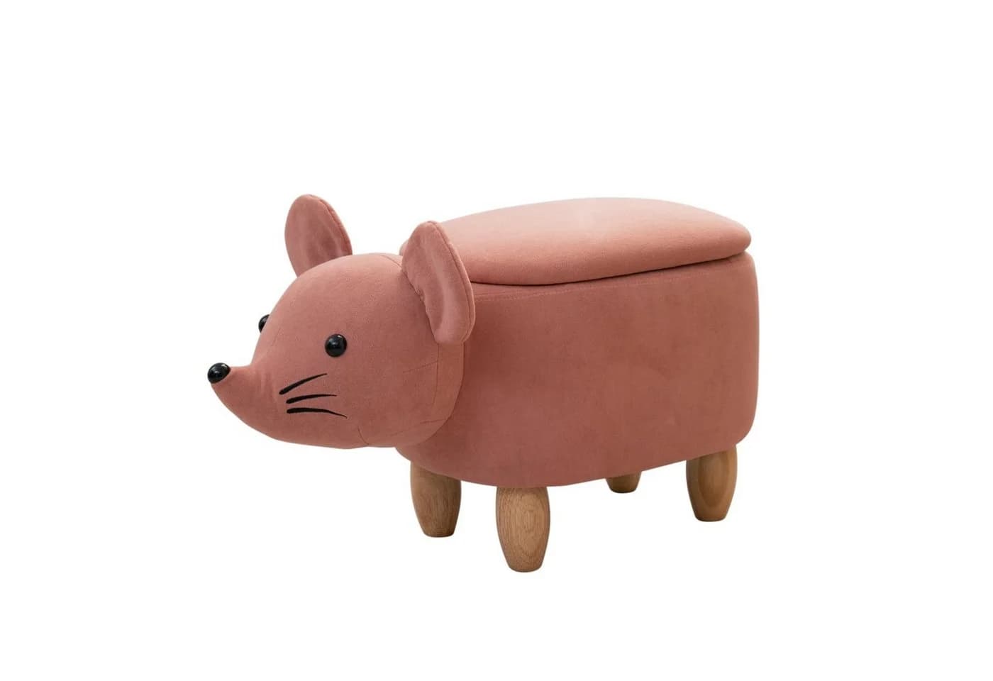 SVITA Kinderhocker Tierhocker mit Stauraum Maus Rosa - Bild 2