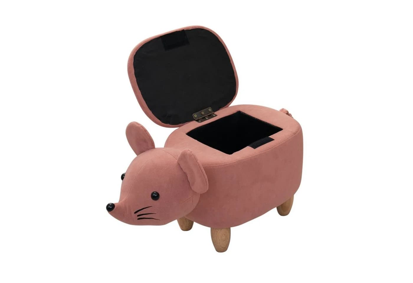 SVITA Kinderhocker Tierhocker mit Stauraum Maus Rosa - Bild 4