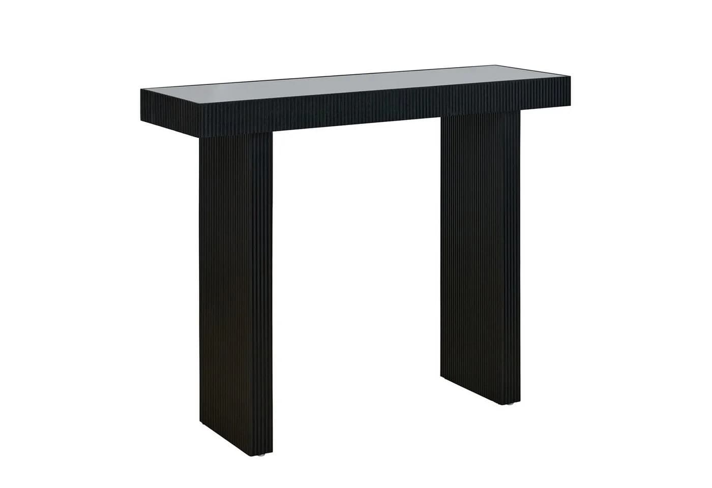 SVITA Konsolentisch ALVARO Schwarz Rattanoptik Glas - Bild 2