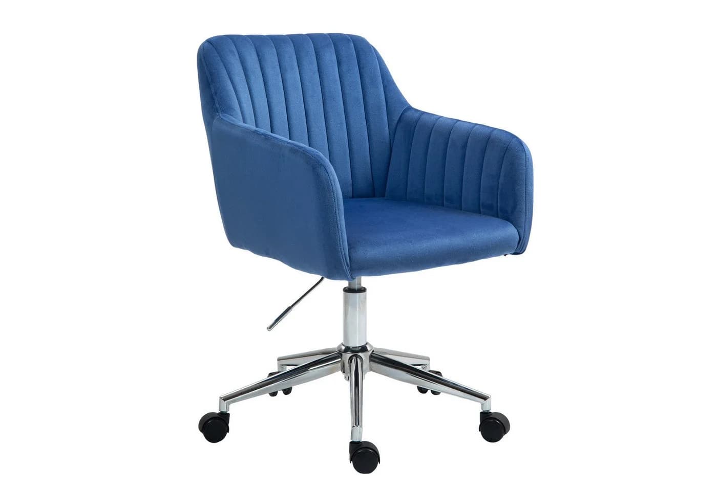 SVITA Bürostuhl OLIVER, Drehbar, Höhenverstellbar, Samt, Blau - Bild 2