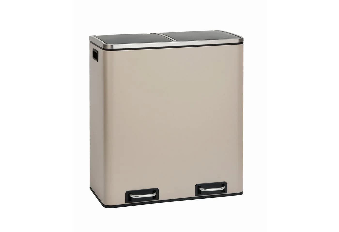 SVITA Mülltrennsystem Tretmülleimer 2x 30L Stahl Taupe - Bild 2
