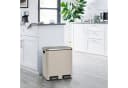 SVITA Mülltrennsystem Tretmülleimer 2x 15L Stahl Taupe Bild 1